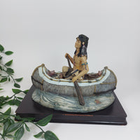 Thumbnail for Academy Native American Canoe Sculpture Figurine Collectible 6.5