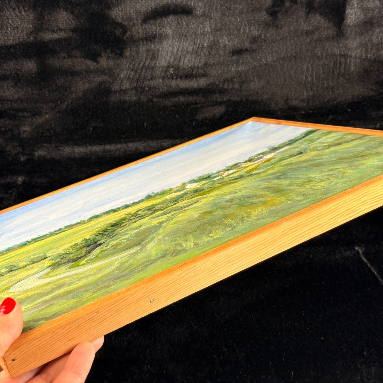 Danish Landscape Painting Vangsaa 2009 Original Signed by VTN Framed Art 40x30cm11