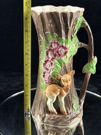 Thumbnail for Hornsea Pottery Fauna Royal Vase Woodland Tree Trunk Deer Flowers 10