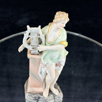 Thumbnail for Antique German Porcelain Lady Lyre Figurine Musician Victorian Style Decor10