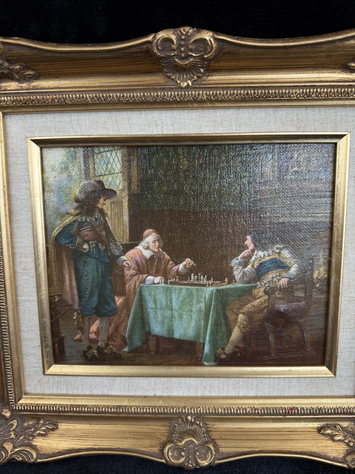 Old Masters Style Print The Cardinals Move by F. M. Bennett Gold Framed Art1