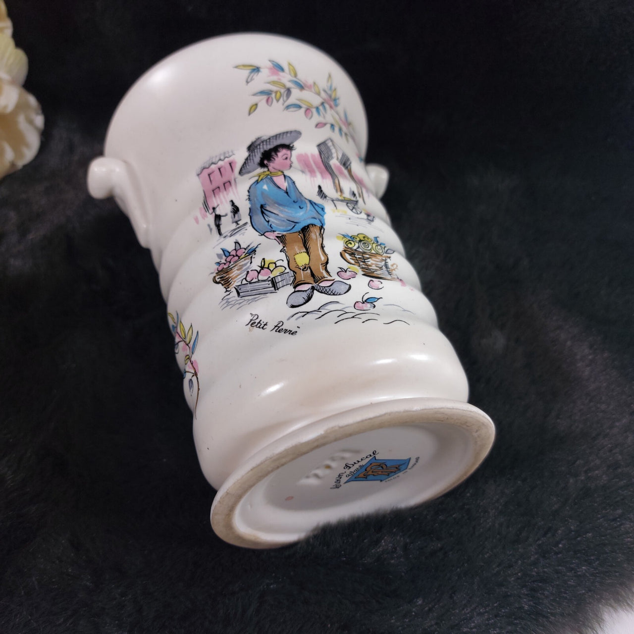 Crown Ducal Ware Petit Rêverie Vase English 1950s Hand-Painted decor Earthenware5