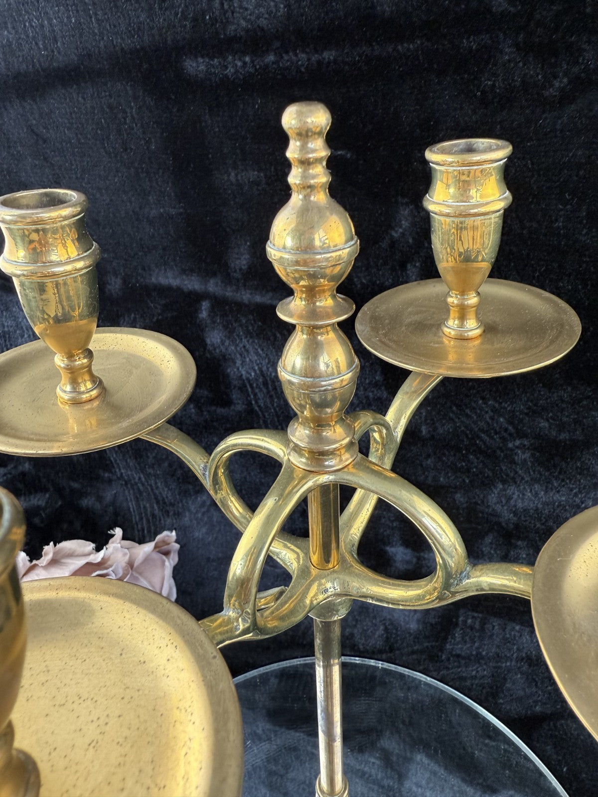 Vintage Brass Candelabra  Four Arm Candlestick Holder9