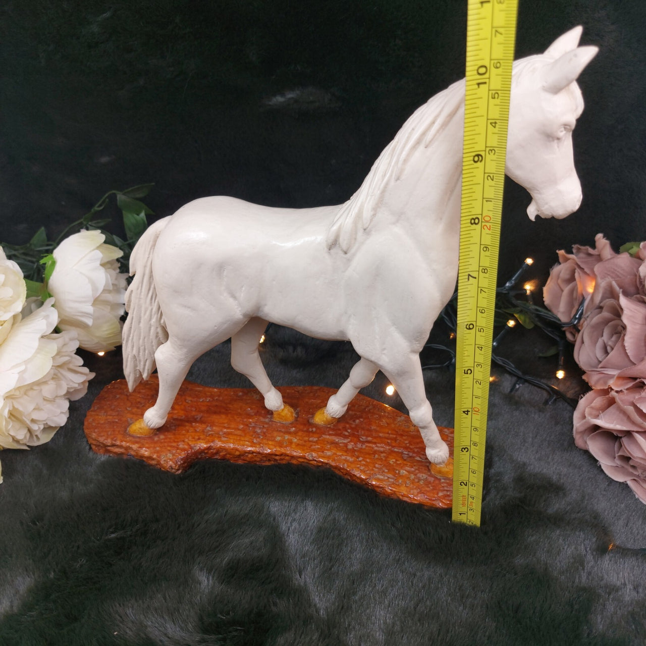 Hand Carved Wooden Horse Figurine â Nose Damage- Rustic Decor Sculpture Orname2