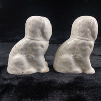 Thumbnail for Antique Staffordshire Dog Style Figure pair White Accents Gold bookshelf decor3