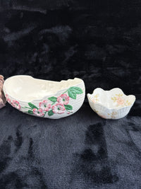 Thumbnail for decor Maling Ware 4586 Dogwood Planter/Trough & Small Bowl - Pink Floral Large12
