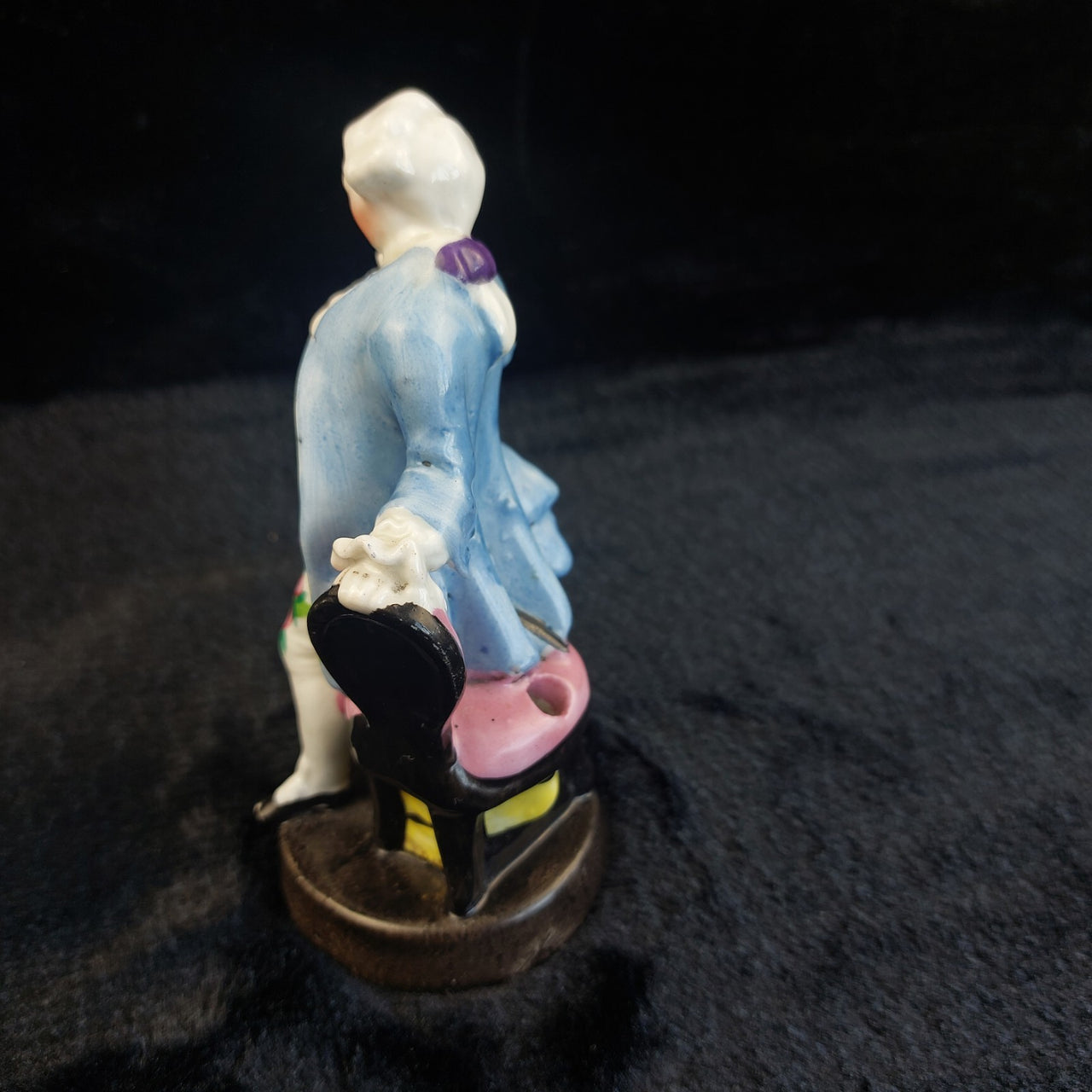 Antique Rare Porcelain Figurine Man in Floral Pants, Marked, see the pics Blue4