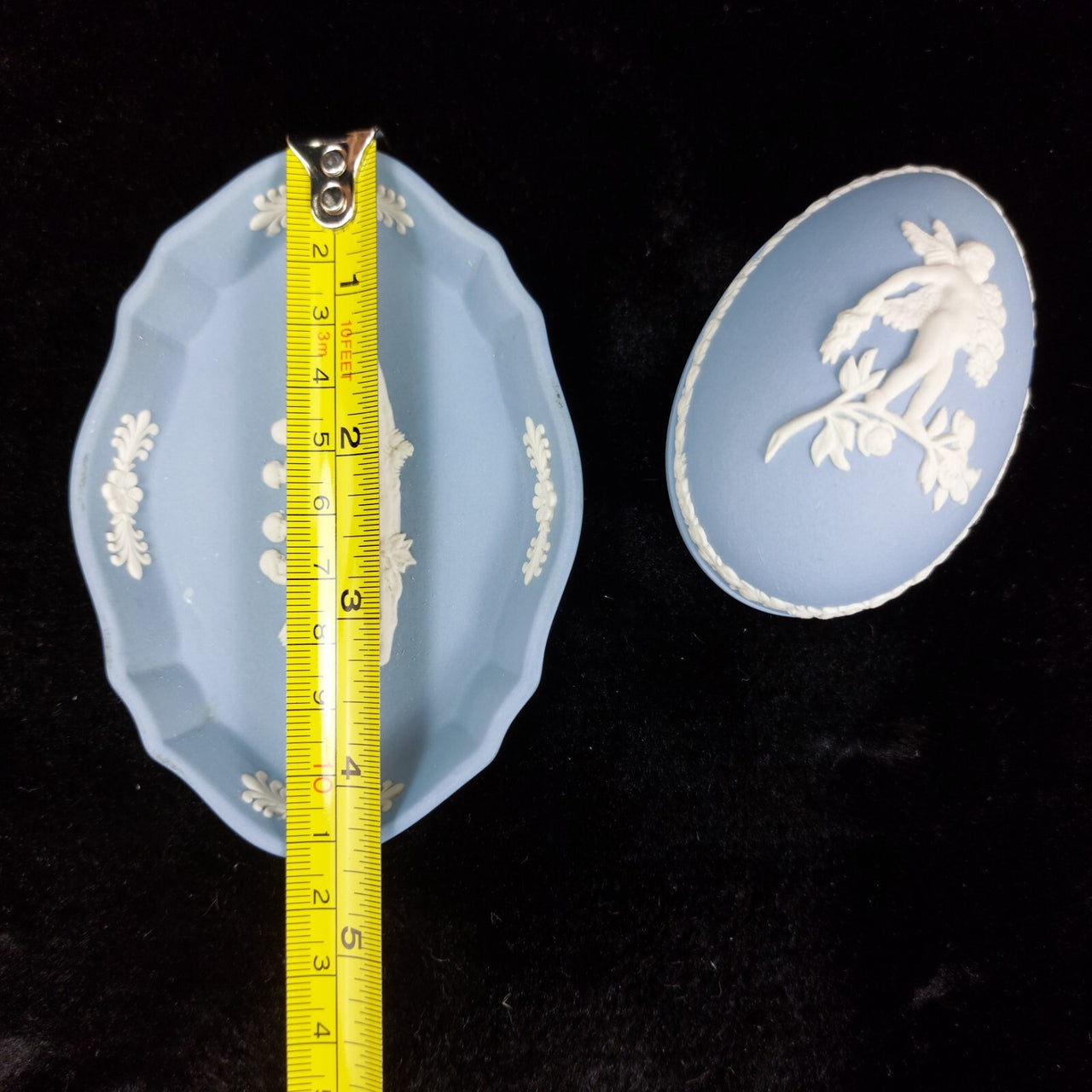 Wedgwood Jasperware Blue – Lidded Trinket Dish & Box Design Cherub Collectable10