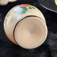 Thumbnail for Milk Bohemian Glass Vase Floral Enamel 8” Antique Art Nouveau Style decor China9