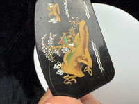 Thumbnail for Vintage Quality Japanese Style Black Lacquer Trinket Box with FoldUp Lid, Hand4