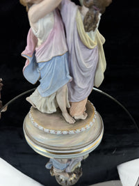 Thumbnail for Antique NH Porcelain Two Greek Goddesses Figurine Candle Holder Classical Decor4