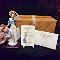 Thumbnail for Florence Armani Joy Figurine Of The Year Blue Dress w Box gift 2002 Porcelain1