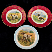Thumbnail for Odette Degrain Delorge Limoges France Hunting Dog Plates Set of 3 8