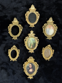 Thumbnail for Victorian-Style Miniature Gold Color Plastic Frames Set of 7 Frame Set deco wall0