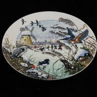 Thumbnail for Wedgwood 1989 Skating on the Fen Plate Colin Newman Christmas Bone Vintage China1
