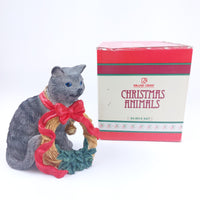 Thumbnail for Tom Rubel Silver Deer Christmas Cat Figurine -Festive Collectible Holiday Decor2