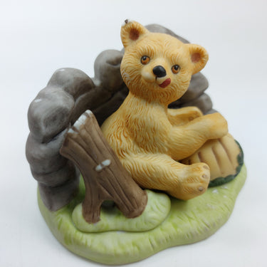 1984 Franklin Woodland Bear Jacqueline Smith Porcelain Hand Painted 3
