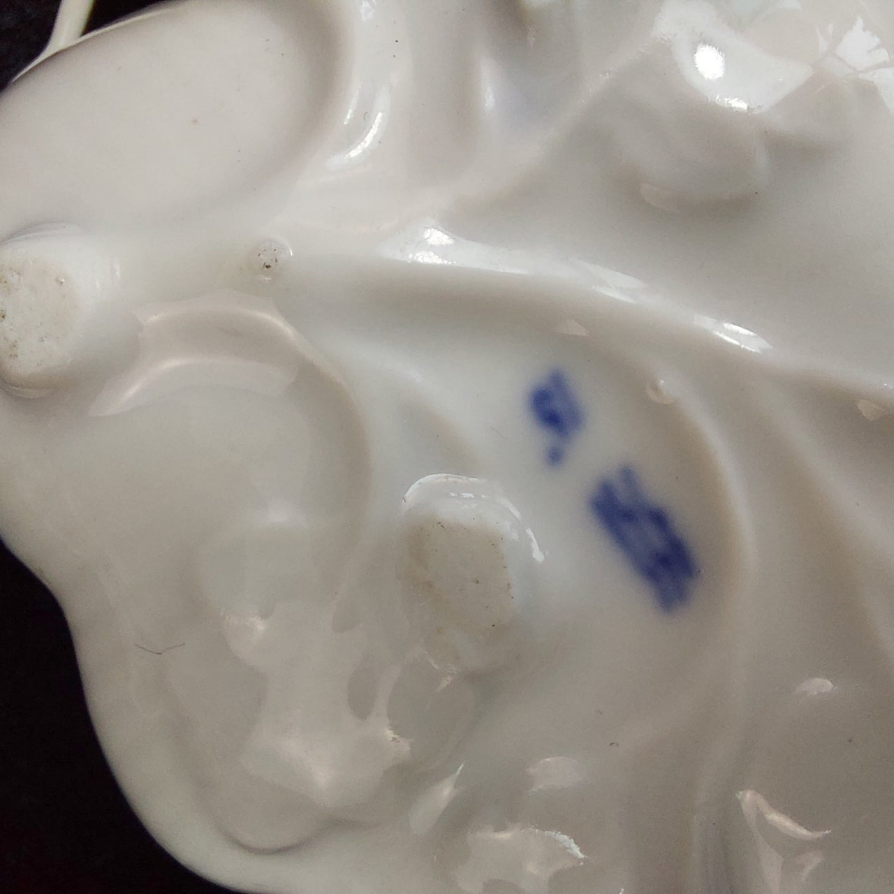 1870 Royal Copenhagen Blue Fluted Candy Leaf Dish Gold Edge Antique 1st Quality9