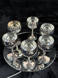 Thumbnail for VALERO Plated Silver Goblets Set of 6 - Made in Spain - 12.5cm Tall silver decor7