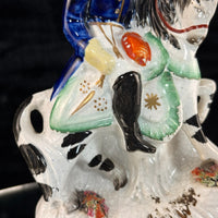 Thumbnail for 1800s antique Staffordshire Soldier on Horse Pottery Figurine Hand Painted 8