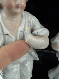 Thumbnail for antique figurine couple see the pics decor bookshelf collectables Unmarked White14
