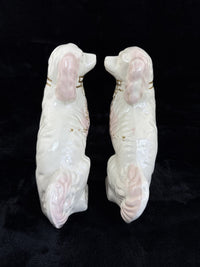 Thumbnail for Antique Staffordshire Porcelain Pink and White  Pair King Charles Spaniel decor19