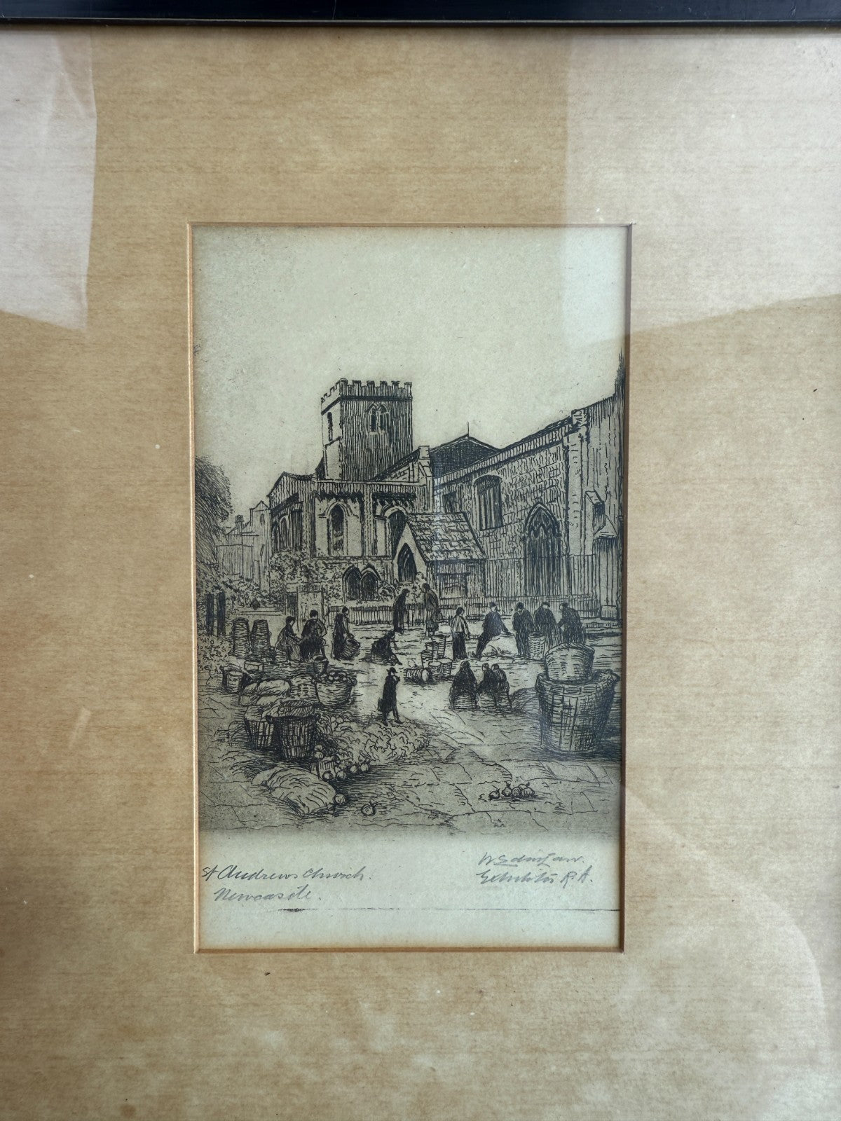 Antique Authentic Signed Etchings - A British Cathedral and St. Andrew's Church2