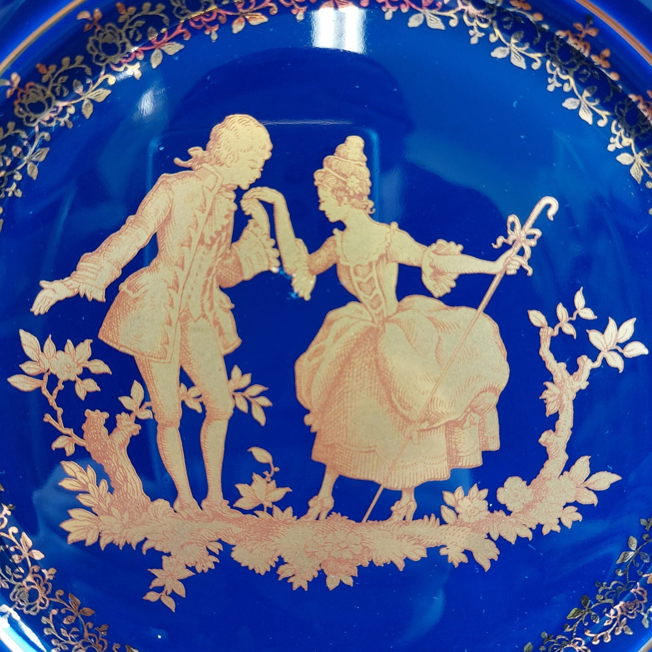 Limoges Royal Blue  Glaze & Decorative Plate  Miniature Porcelain  Wall 3 Plates8