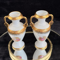 Thumbnail for Pair of La Reine Limoges Porcelain Vases Gold Gilt Romantic Courting Couple20