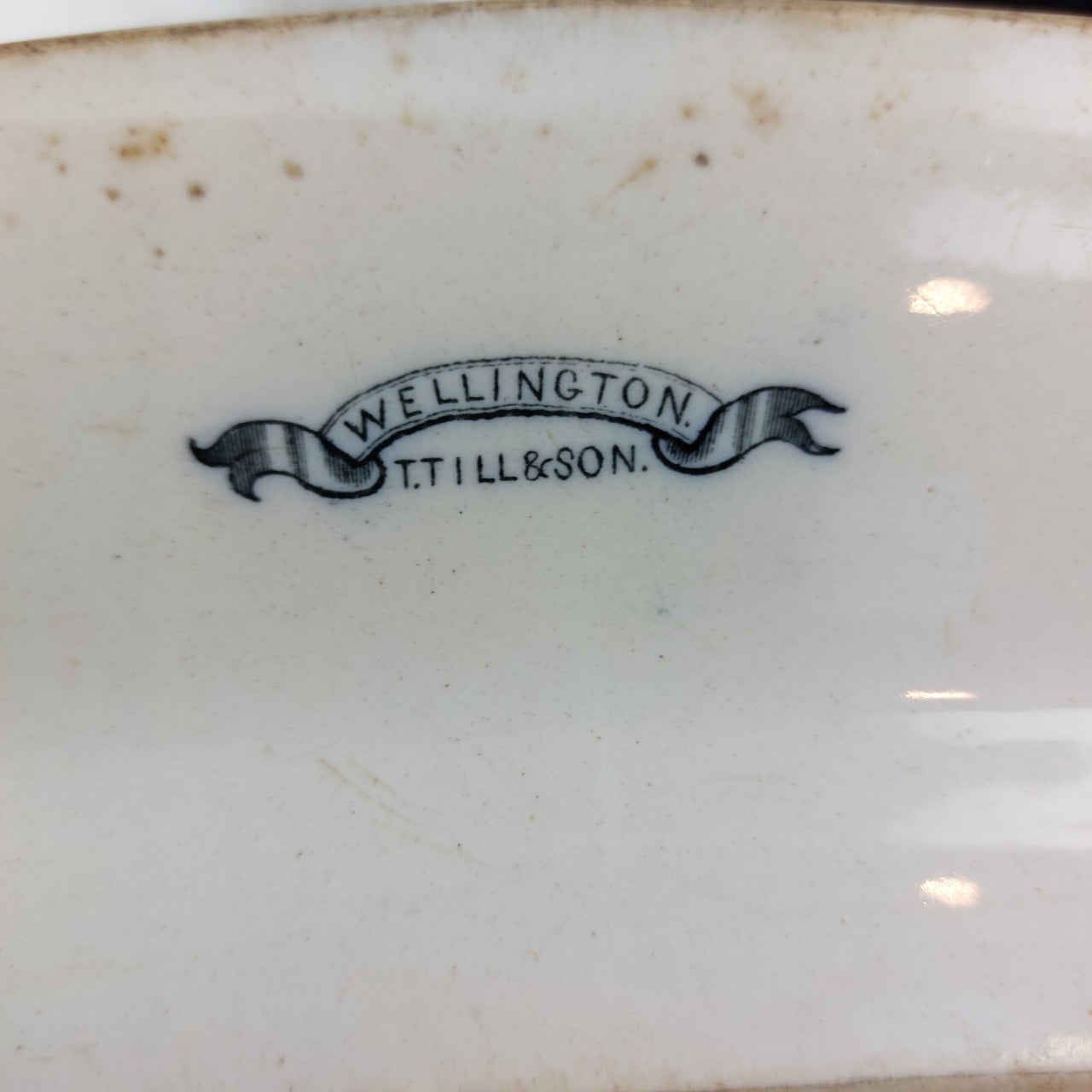 2* Antique large service plates1797-1861 T. Till & Son Wellington Transferware.3