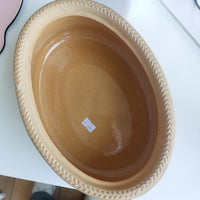 Thumbnail for Antique 1800s Wedgwood Yellow Jasperware Game Dish - Little crack & chips China.23