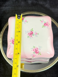Thumbnail for Blakeney Bone China Square Trinket Box Rose Pink Spray Pattern Stoke-on-Trend10