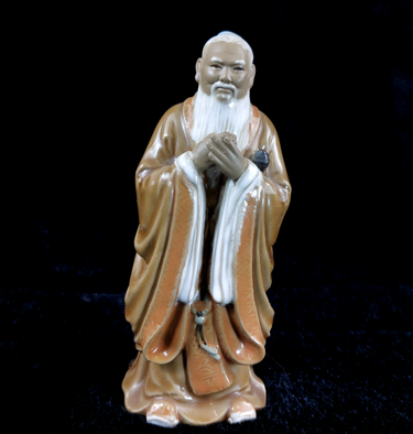 Vintage Clay Confucius Figurine  16cm Feng Shui decor gift China Collectable0