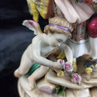 Thumbnail for Antique Dresden Style Porcelain Figurine The Broken Bridge Michel Victor Acier16