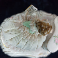Thumbnail for Dresden UNTERWEISSBACH Girl Singing and Musician Porcelain Lace Figurine Group.14