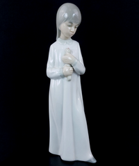 Thumbnail for Zaphir Young Holding Girl Candle white Figurine Porcelain Collectable vintage0