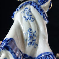 Thumbnail for Lady Porcelain Figurine – Blue & White Victorian Style United Kingdom Vintage9