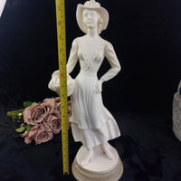 Thumbnail for Studio Bessi G. Lady Figurine Signed Resin, Country, hat damaged 17