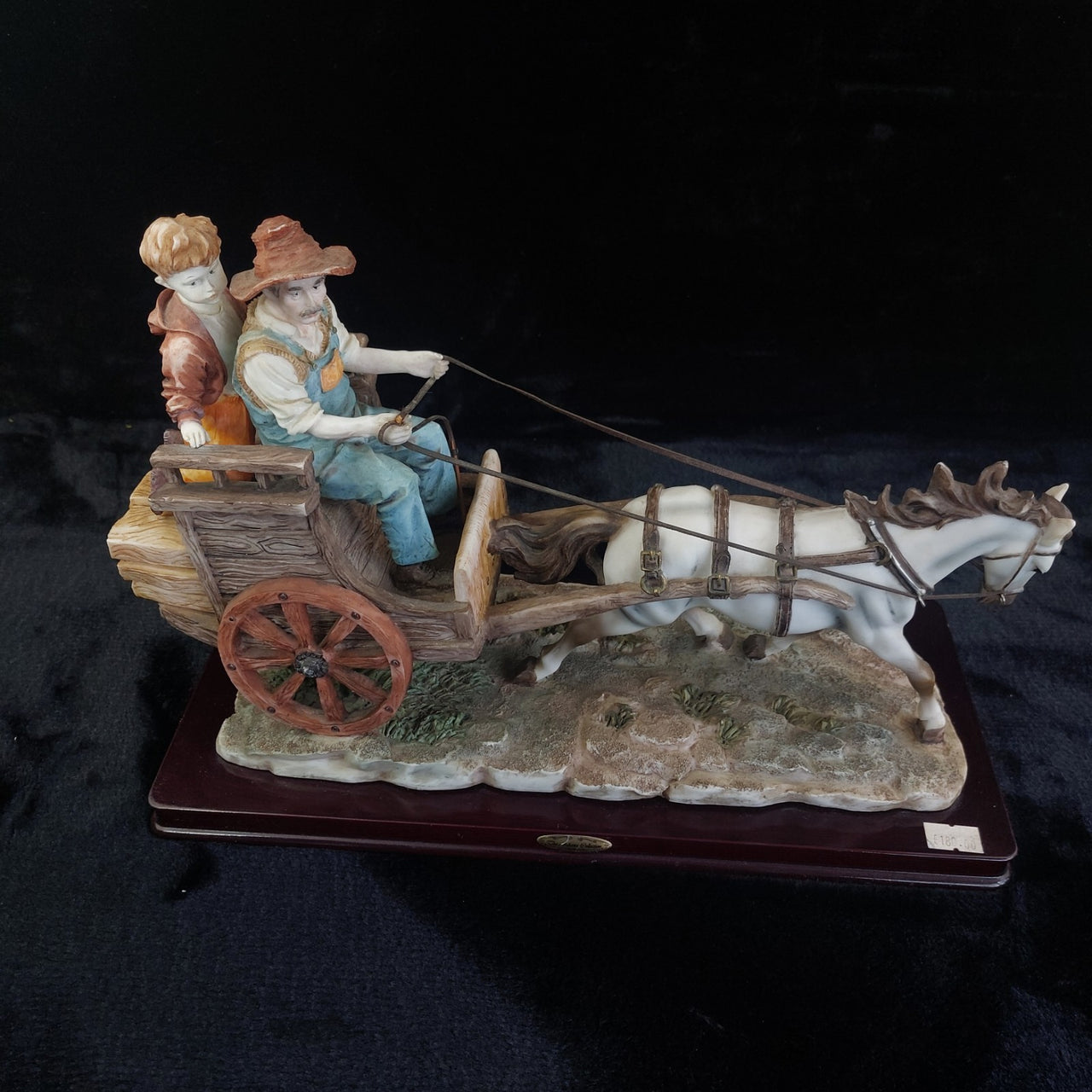 Large signed Juliana Collection 2000 Horse Carriage Figurine size see Handmade6