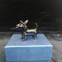 Thumbnail for Handmade Glossy Glass Black Dog Figurine Puppy Animal Art Good w/ Box 2
