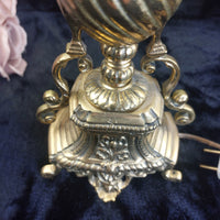Thumbnail for Stunning Ornate Rococo Brass Lamp French Styl Heavy Urn Scroll Base 19