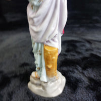Thumbnail for Terpsichore Muse Figurine Lyre Scroll Floral Dress Antique German Porcelain 10