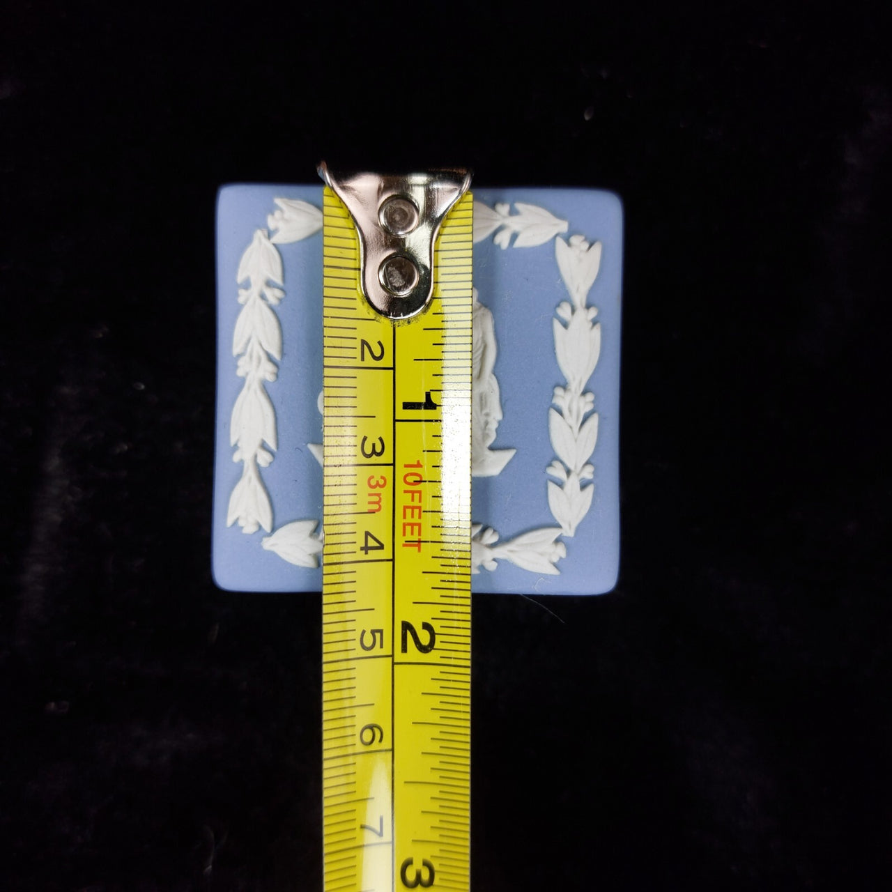 Wedgwood Blue Jasperware Mini Square Trinket Box & Plate Set – England in Made 11