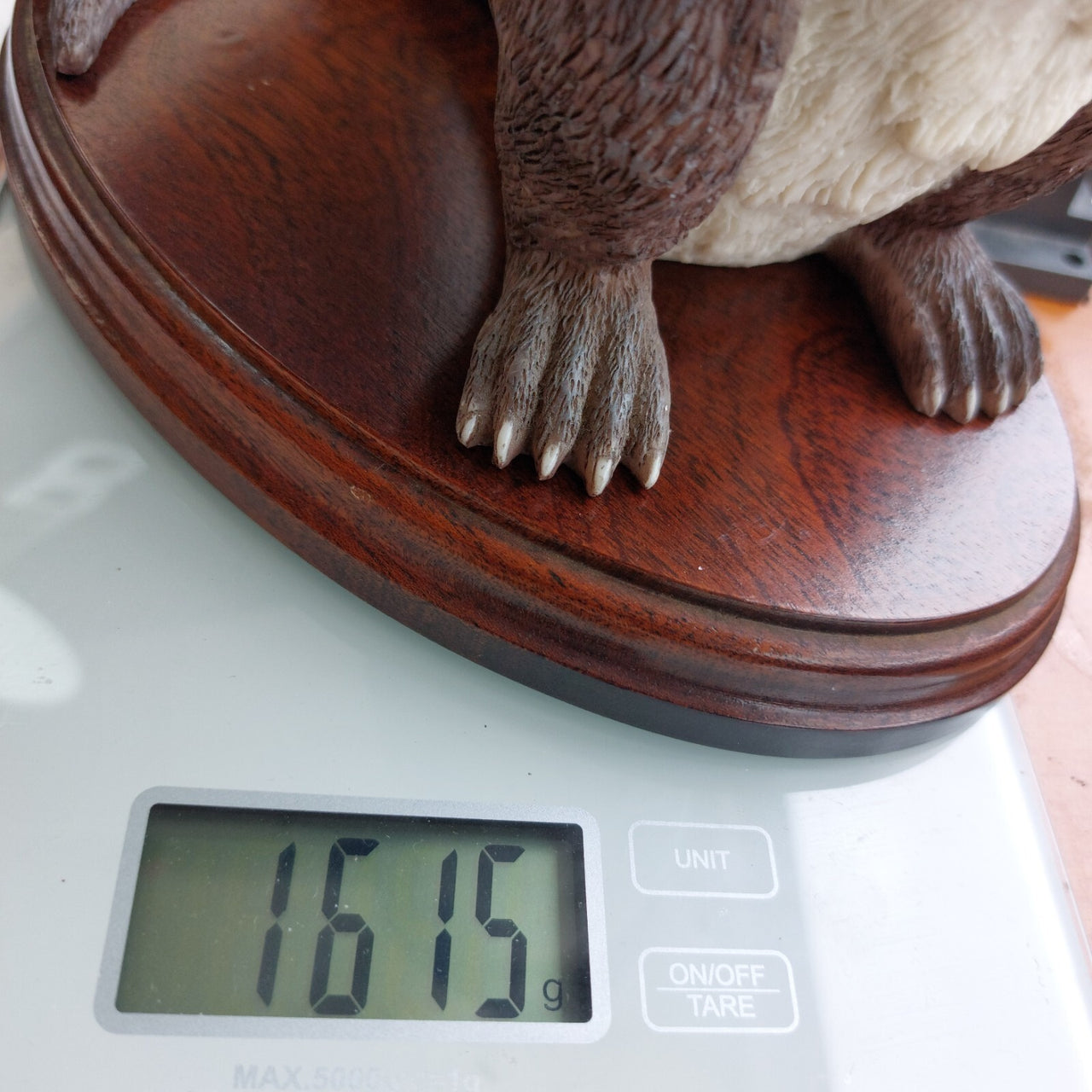 Large Standing Otter Wildlife Figurine 12in Handcrafted Base Wood Heavy 1615g11