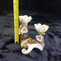 Thumbnail for Beautiful Capodimonte gift decor Double Candle Holder 4.5in Porcelain see pics2