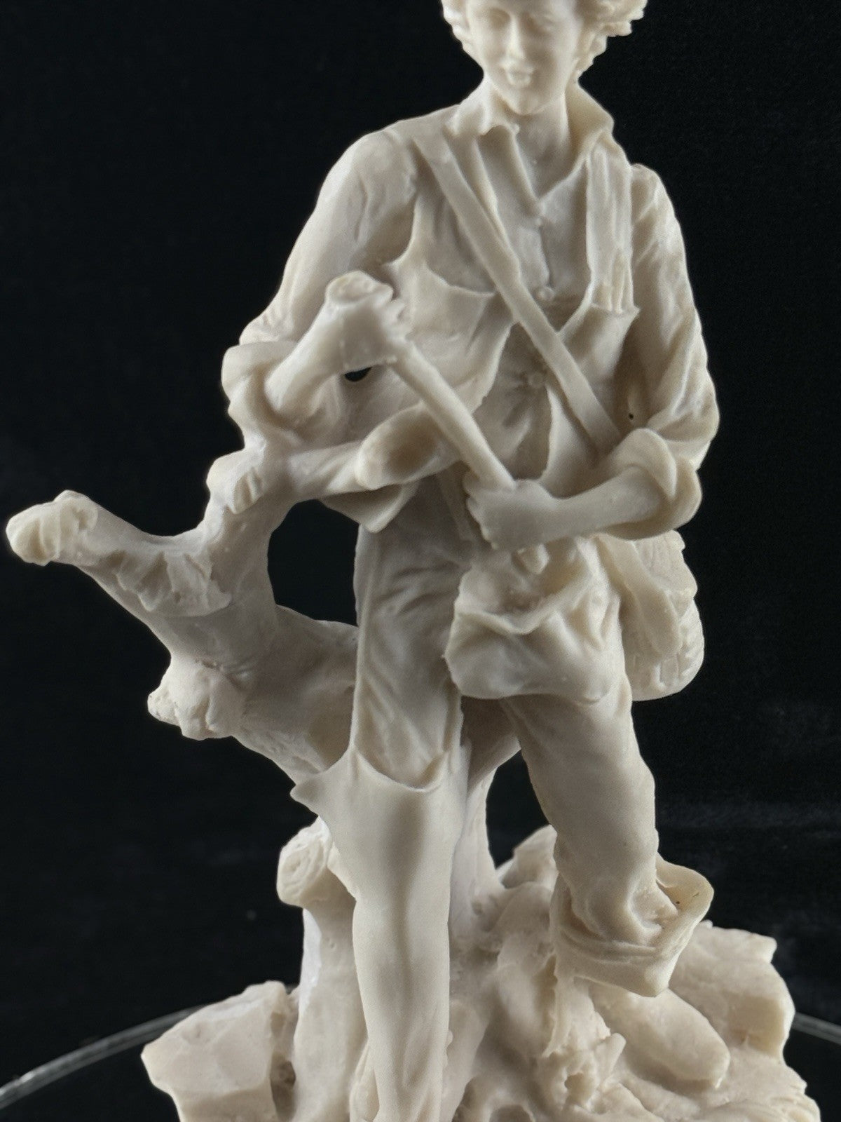 Antique , Late 19th Century Parian Ware Style Fisherman Figurine 2.13kg 12in dec2