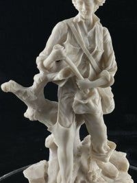 Thumbnail for Antique , Late 19th Century Parian Ware Style Fisherman Figurine 2.13kg 12in dec2
