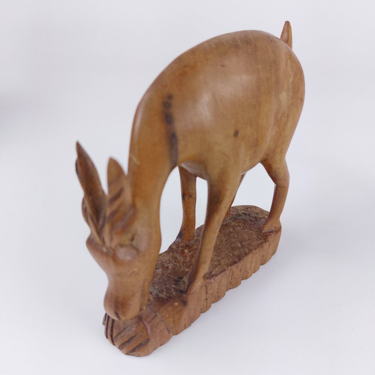 Vintage Hand-Carved Wooden African Antelope & Gazelle Ornaments -Set of 2 Animal2