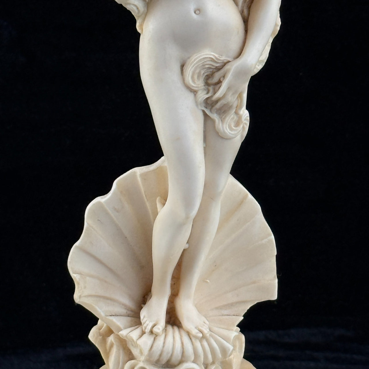 Birth of Venus Figurine gift 10.5" Resin w Shell Base Classical Nude Aphrodite.9