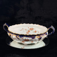 Thumbnail for K&C Royal Semi Porcelain Bowl Cobalt Blue Gold Blossom Floral 10